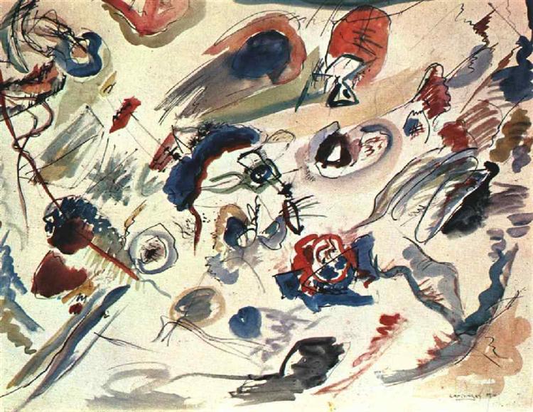 Photo of First Abstract Watercolor by Wassily Kandinsky