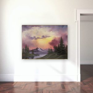 Photo of Sunset a glow painting in gallery