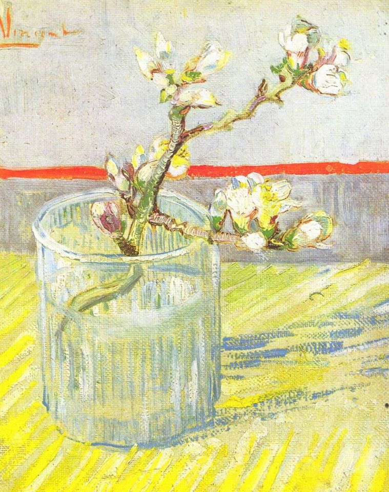 Photo of Almond Branch in a Glass Painting