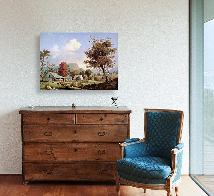 Photo of Cider Pressing Painting in Living Room