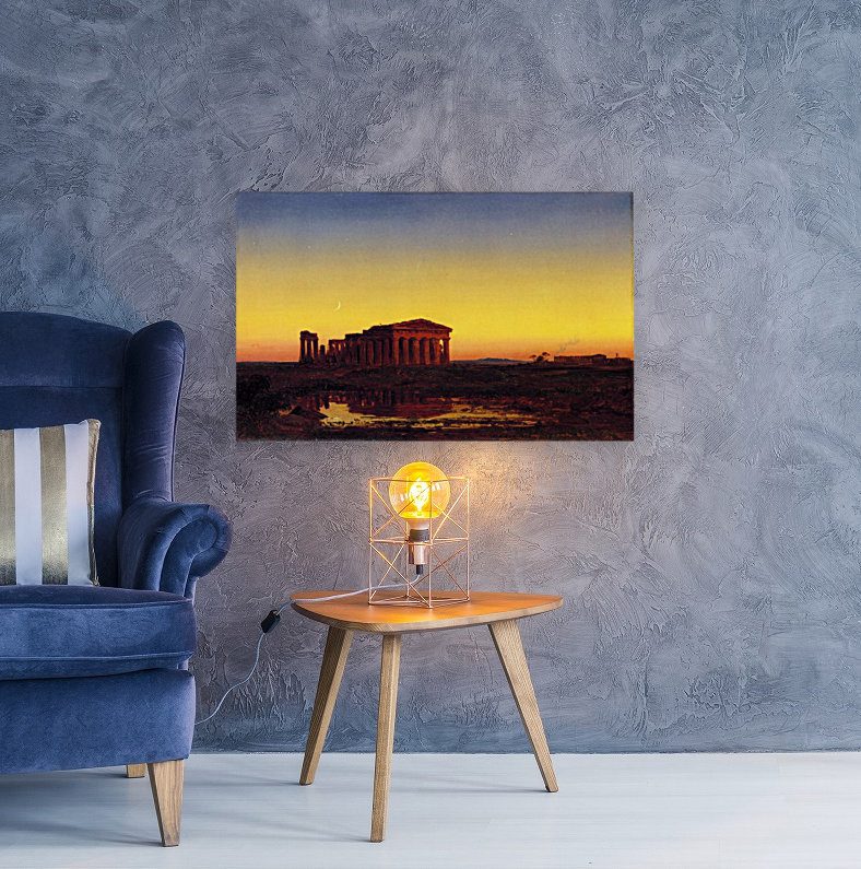 Photo of Evening at Paestum Painting by Elegant Table Bulb