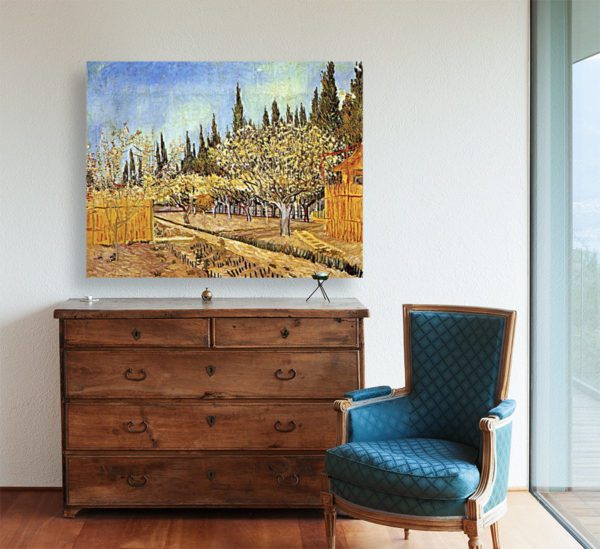 Photo of Orchard in Blossom painting in living room