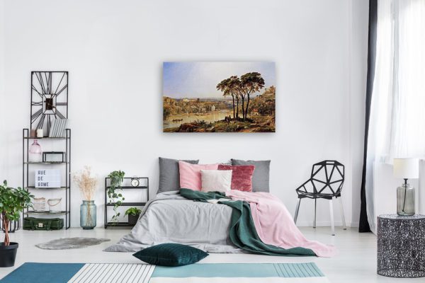 Photo of Summer, Noonday on the Arno painting in modern bedroom