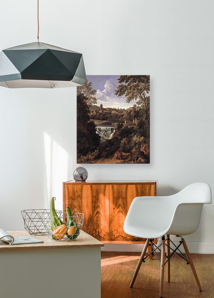 Photo of the Falls of Tivoli Painting in Modern Living Room