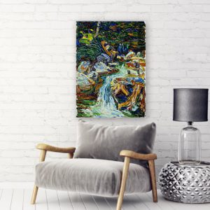 Photo of Waterfall II painting over sofa