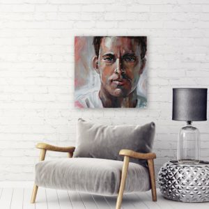 Photo of channing tatum painting in living room