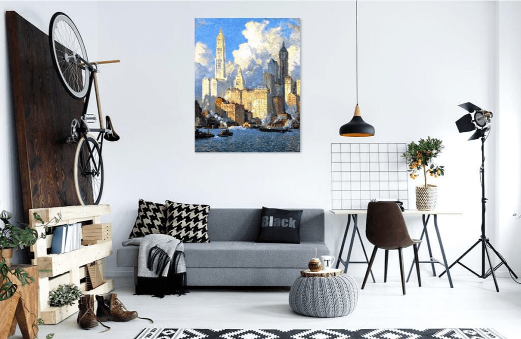 Photo of Hudson River Painting in Modern Lounge