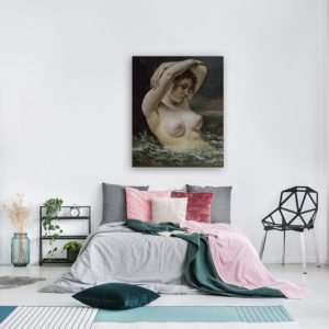Photo of Woman in the Waves Painting in Modern Bedroom