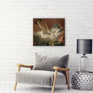 Photo of Girl with a Dog Lavel Art in Living Room