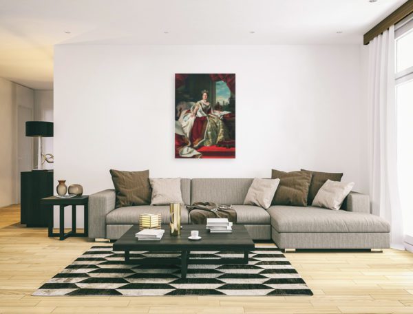 Photo of Queen Victoria painting in modern living room