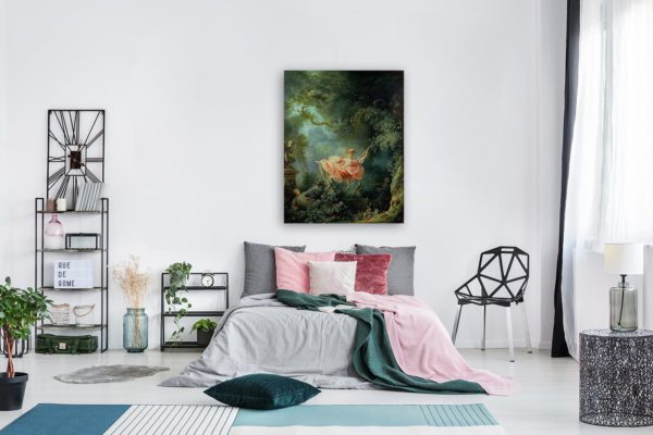 Photo of The Swing painting in modern bedroom