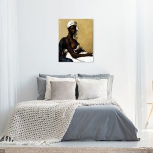 Photo of Black Woman Painting in Modern Bedroom