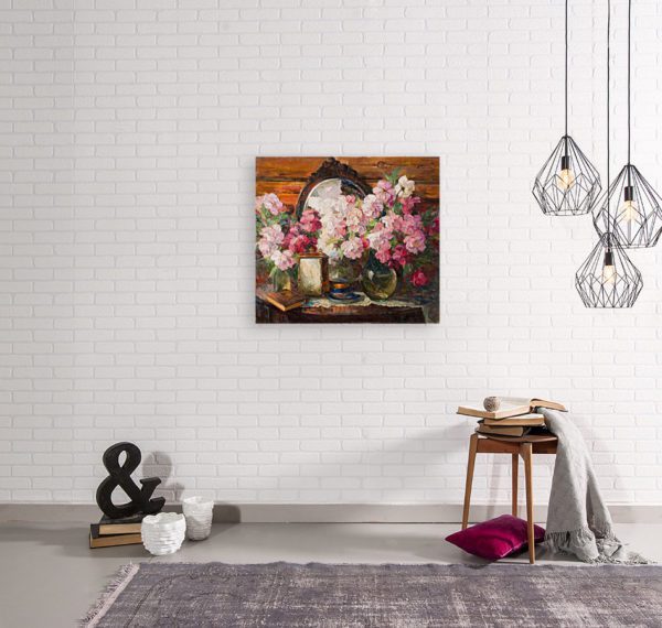 Photo of Painting Of Peonies Flowers Wall Art Canvas Print Lavelart