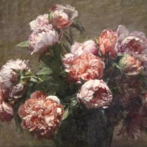 Photo of Painting of Peonies by Henri Fantin latour Wall Art Canvas Print