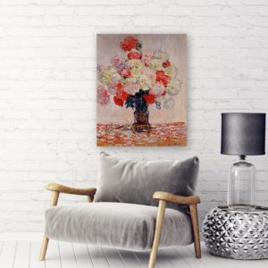 Photo of Painting of Peonies Wall Art Canvas Print by Claude Monet 6