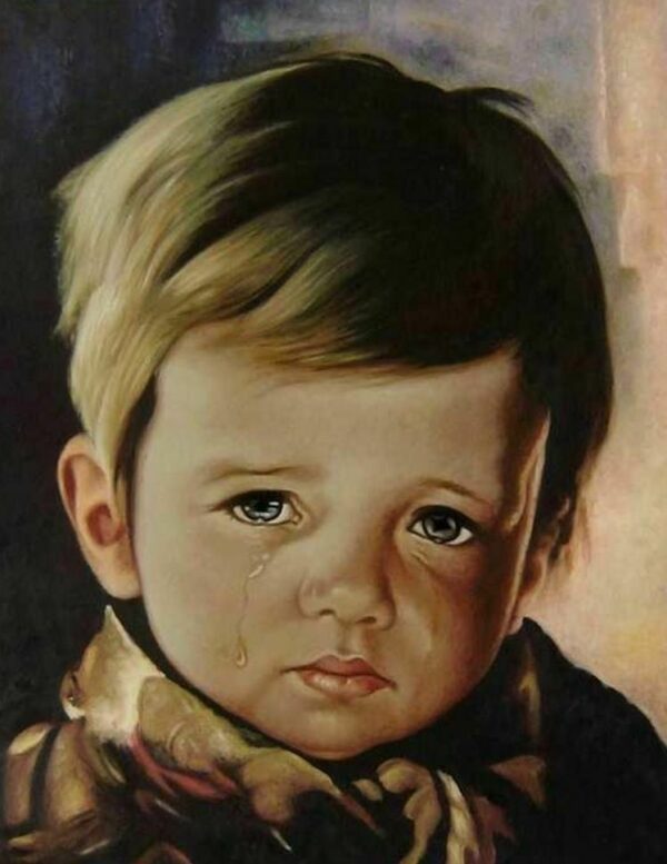 Photo of Crying Boy Painting