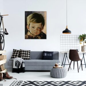 Photo of the Crying Boy Painting in Modern Living Room