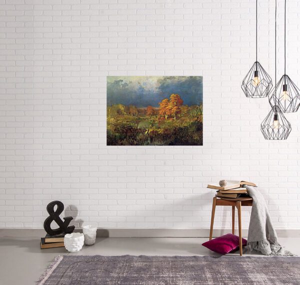 Photo of Forest Painting in modern living room