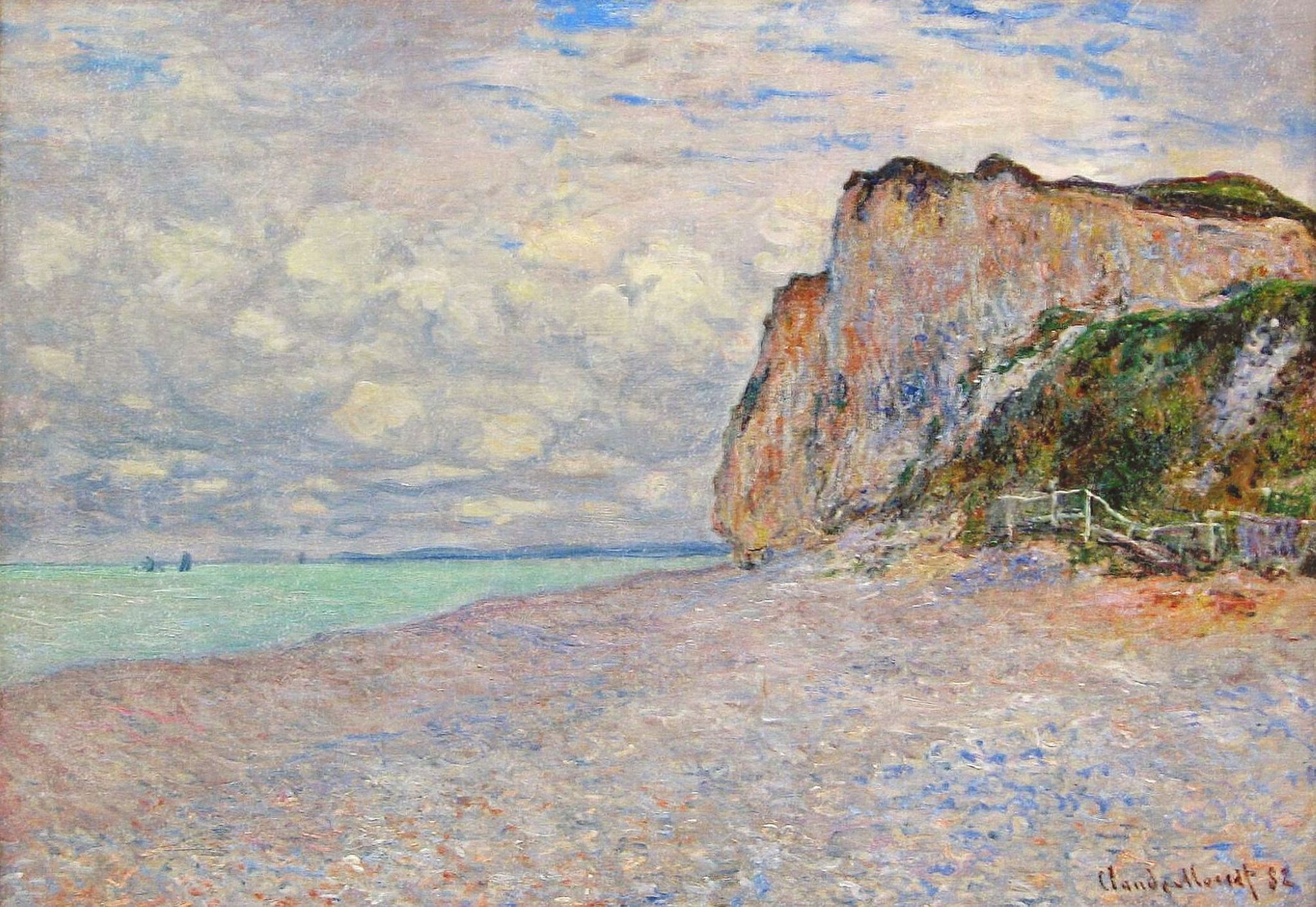 Photo of the Cliff at Dieppe Claude Monet Canvas Print Wallart