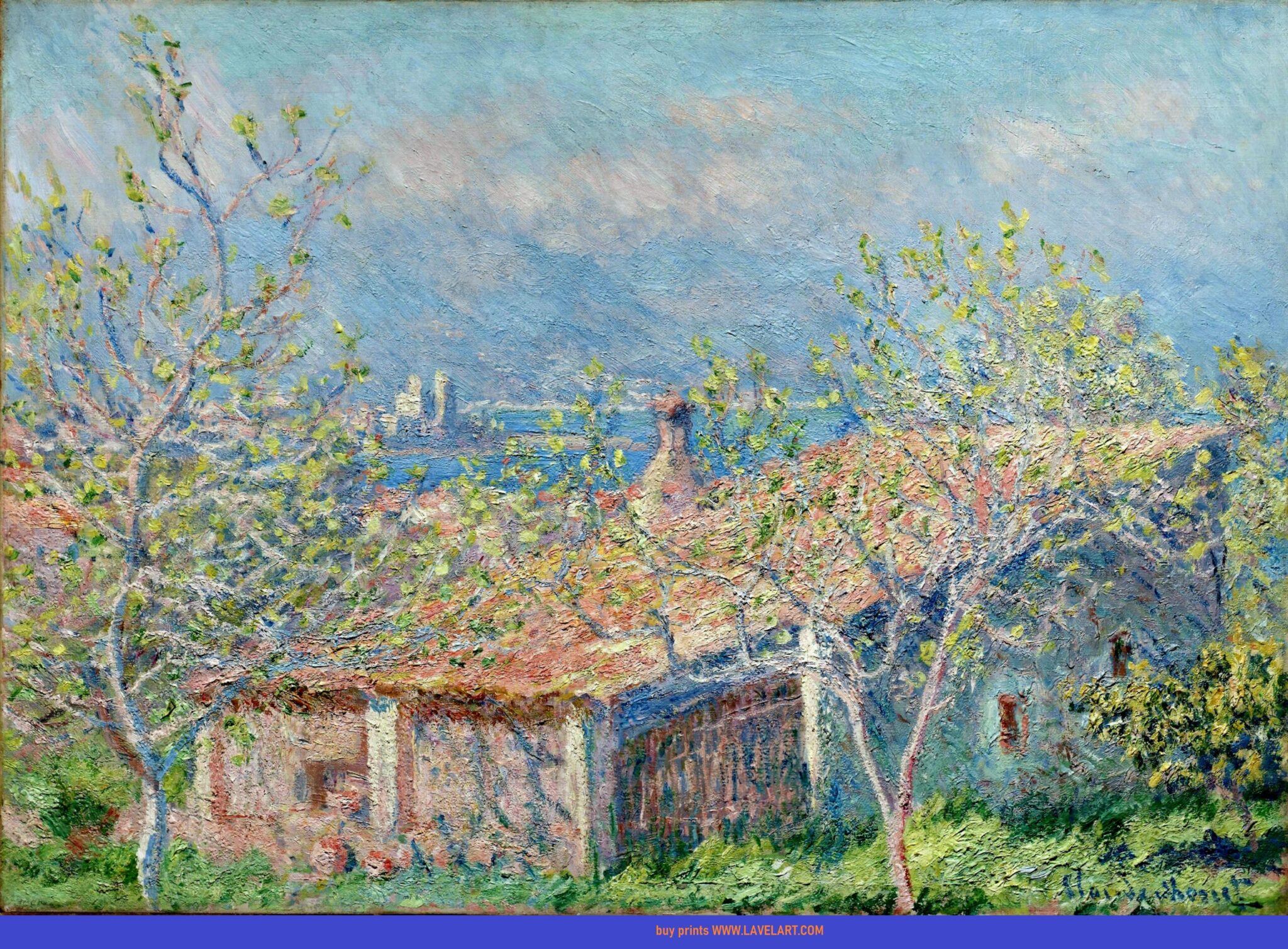 Gardeners House At Antibes Claude Monet Print On Canvas Photo Image