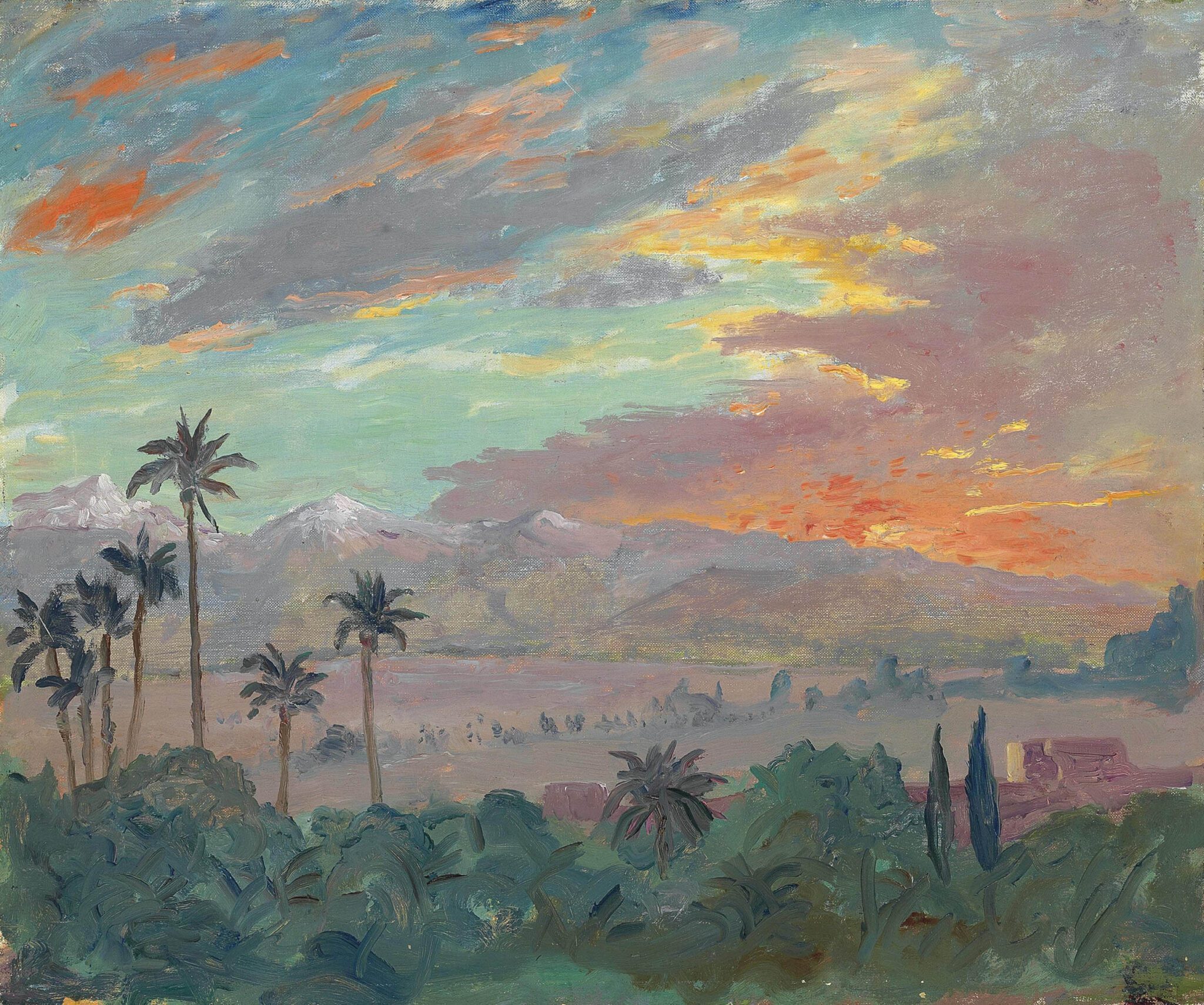 Sunset Over the Atlas Mountains Print by Winston Churchill